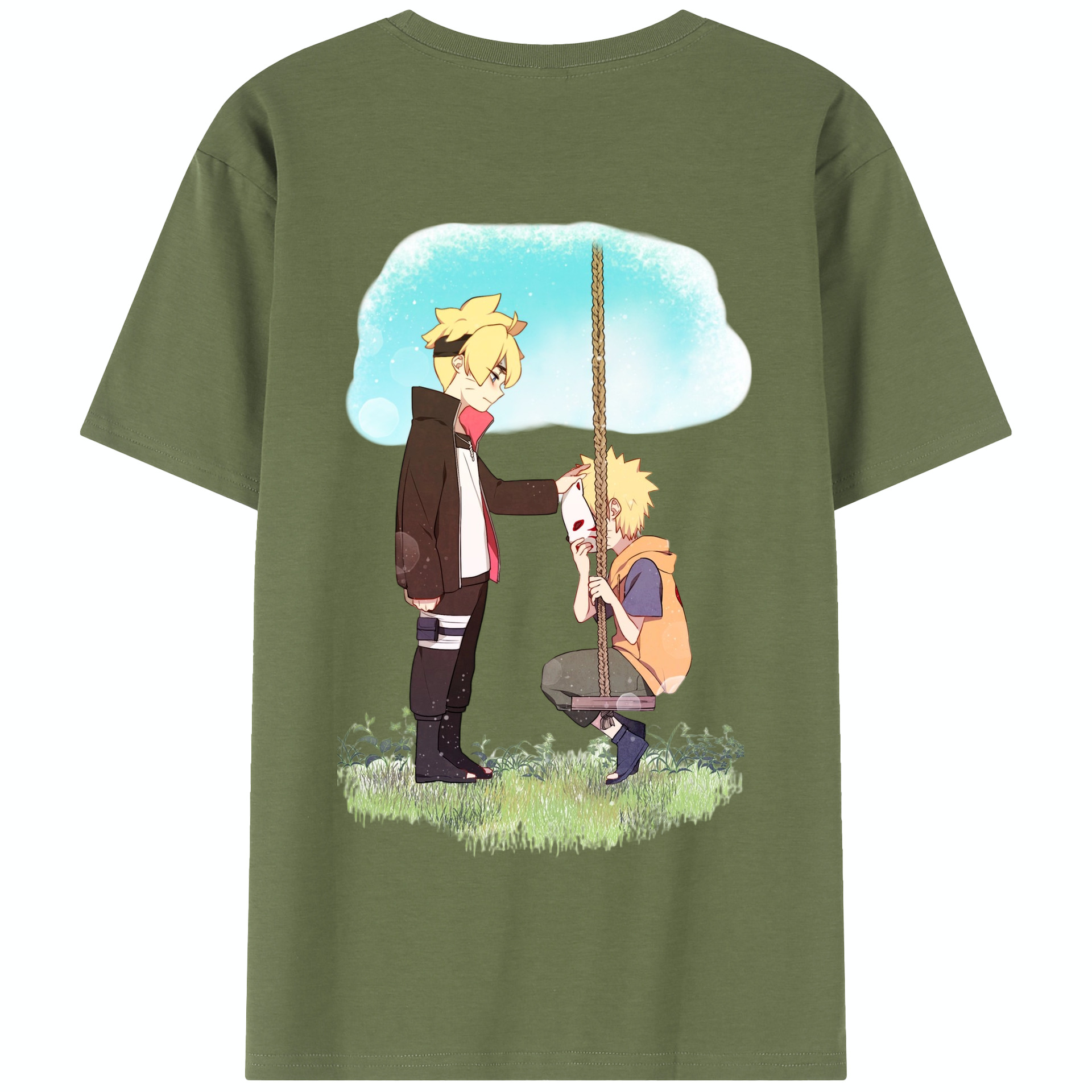 （画像用） NARUTO -ナルト- うずまき ボルト Uzumaki Boruto 綿100％半袖Tシャツ（背面プリント）